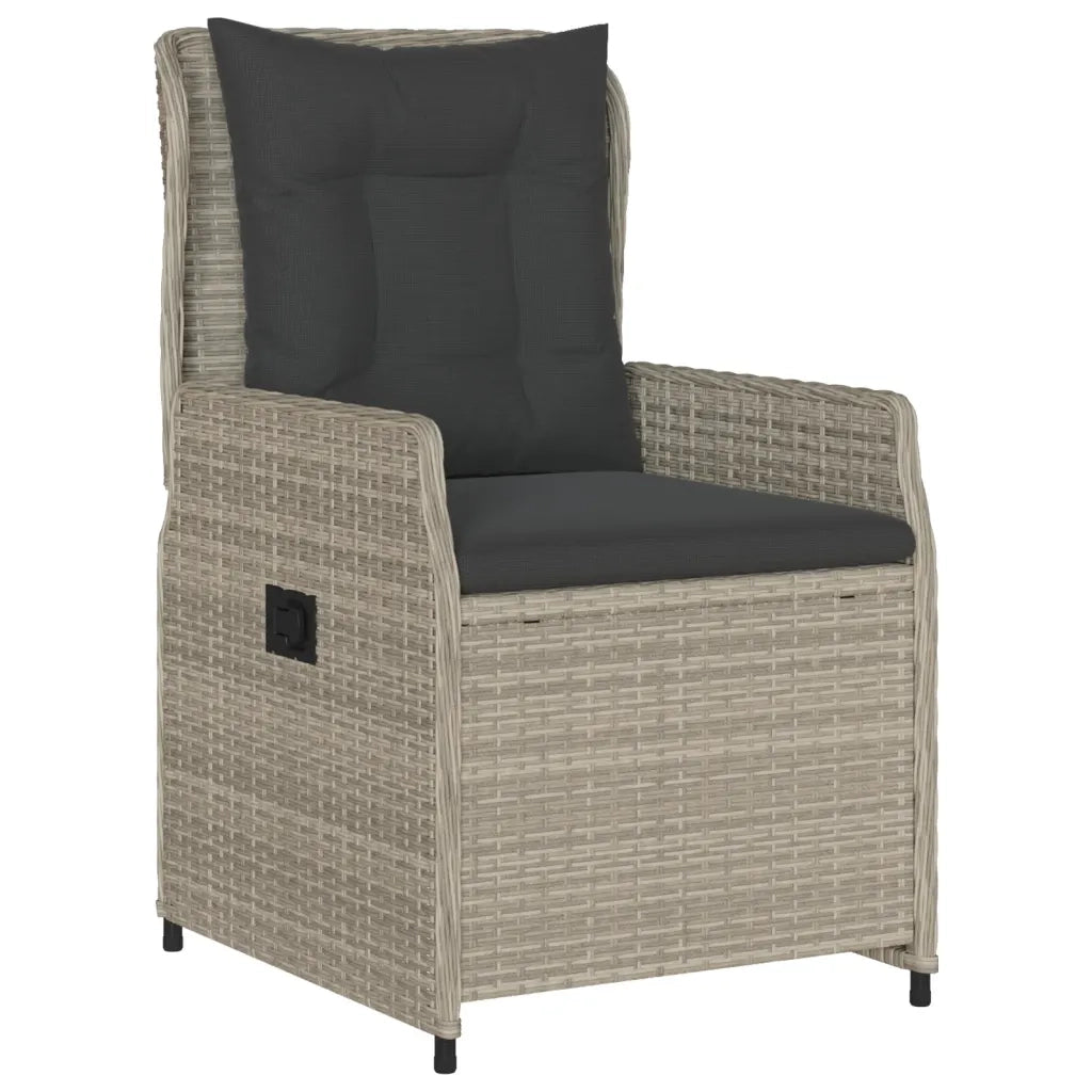 Set Pranzo da Giardino 5pz con Cuscini Grigio Chiaro Polyrattan 3262898