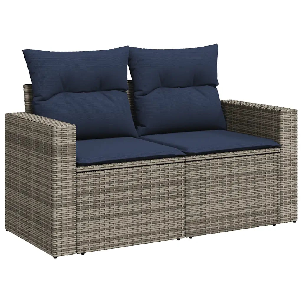 Set Divani da Giardino 7 pz con Cuscini Grigio in Polyrattan 3327064