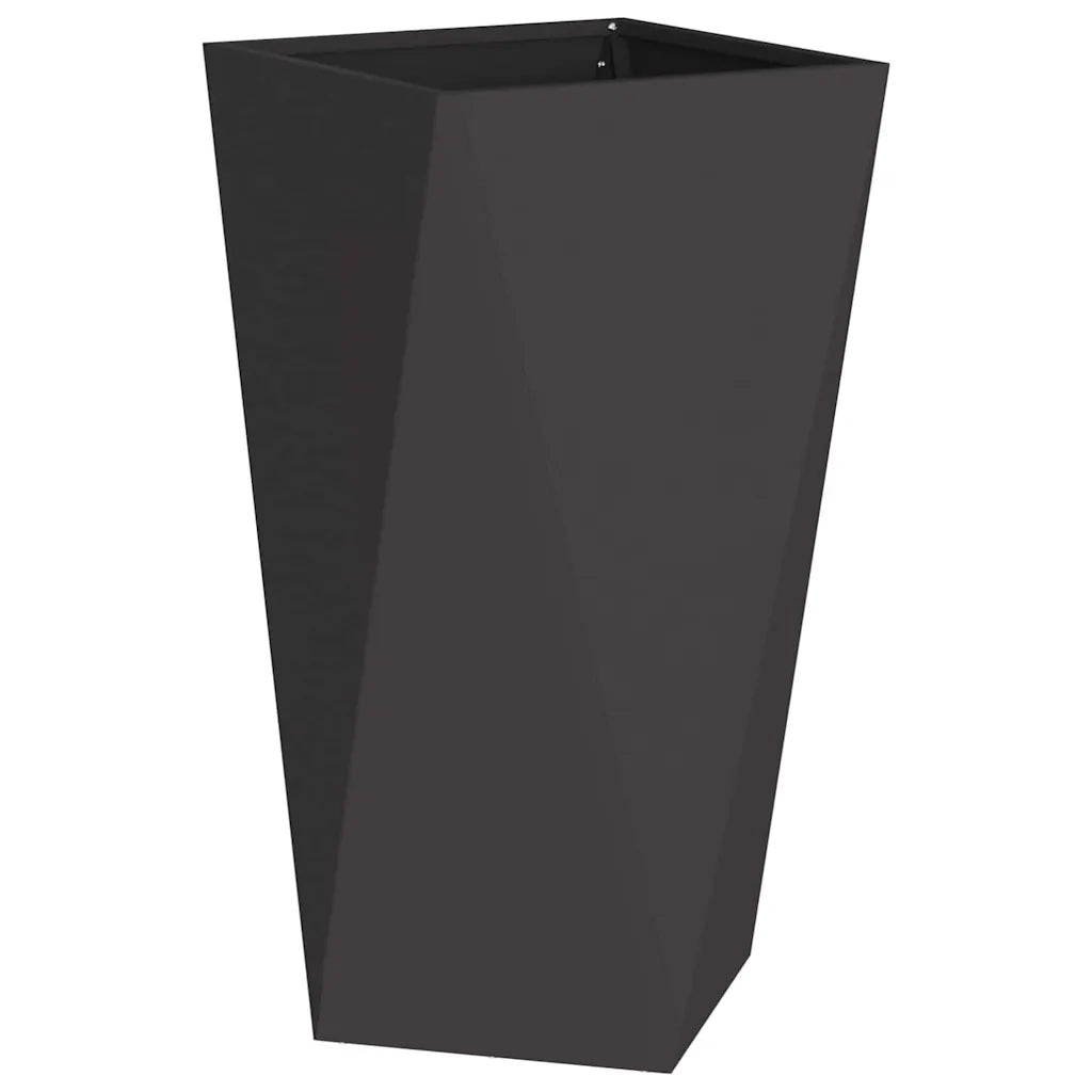 Fioriera 2 pz-Set di 2 Vaso-Contenitore per Piante Nero 40 x 40 x 75 cm Acciaio