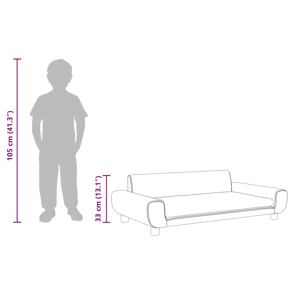 Divano per Bambini-Sofa-Divanetto Rosa 100x54x33 cm in Velluto