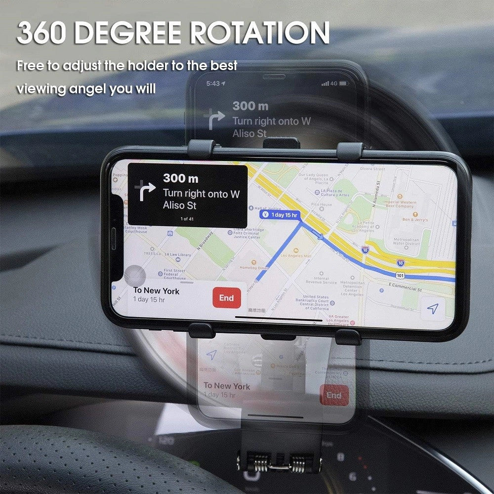 Trade Shop - Supporto Per Cellulare Da Auto Girevole A 360° Per Smartphone Da 4 A 7 Pollici -