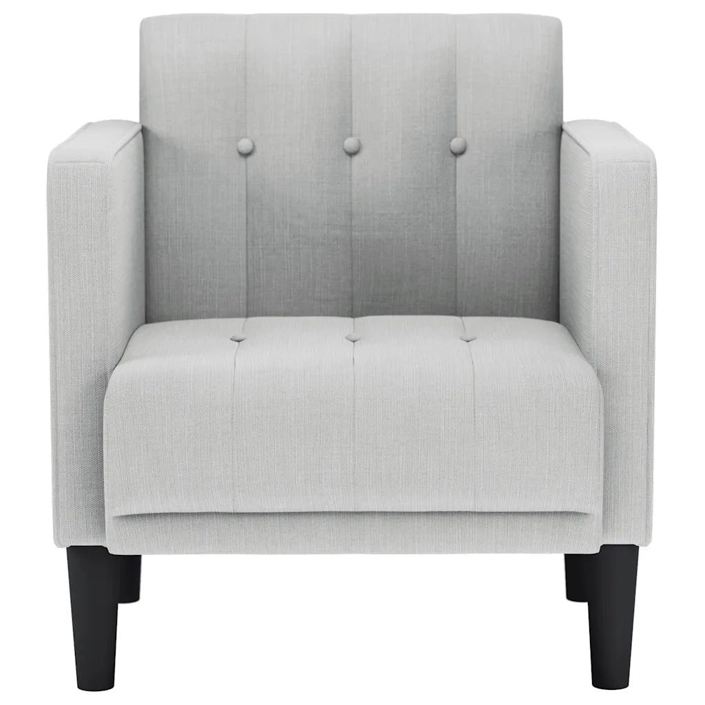 Divano Poltrona | Sedia con Braccioli Grigio Nuvola 53 cm in Tessuto