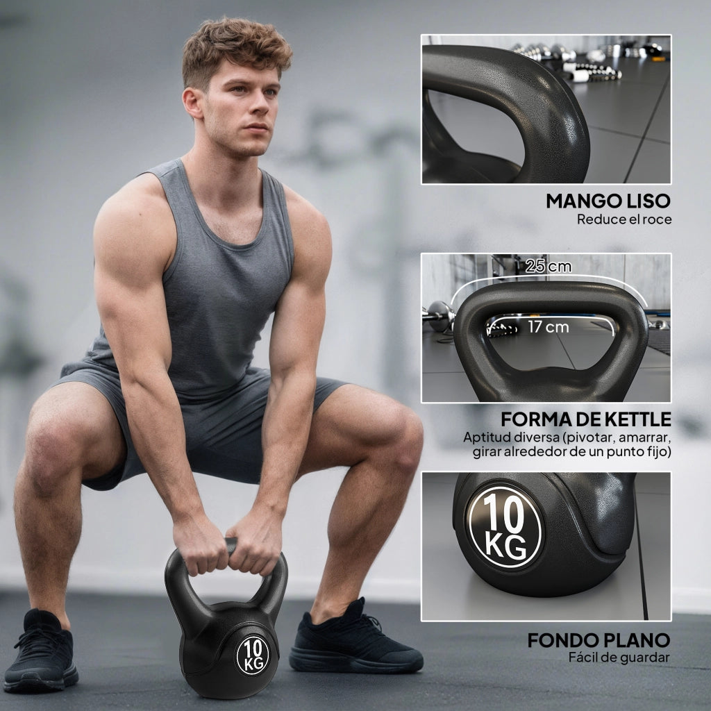 Kettlebell 10 kg ¨C Minimal ¨C 25x19x28 cm Nero