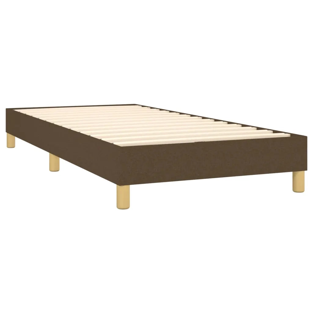 Letto a Molle Materasso e LED-Struttura Letto con Materasso Marrone Scuro 90x200cm in Tessuto 167540