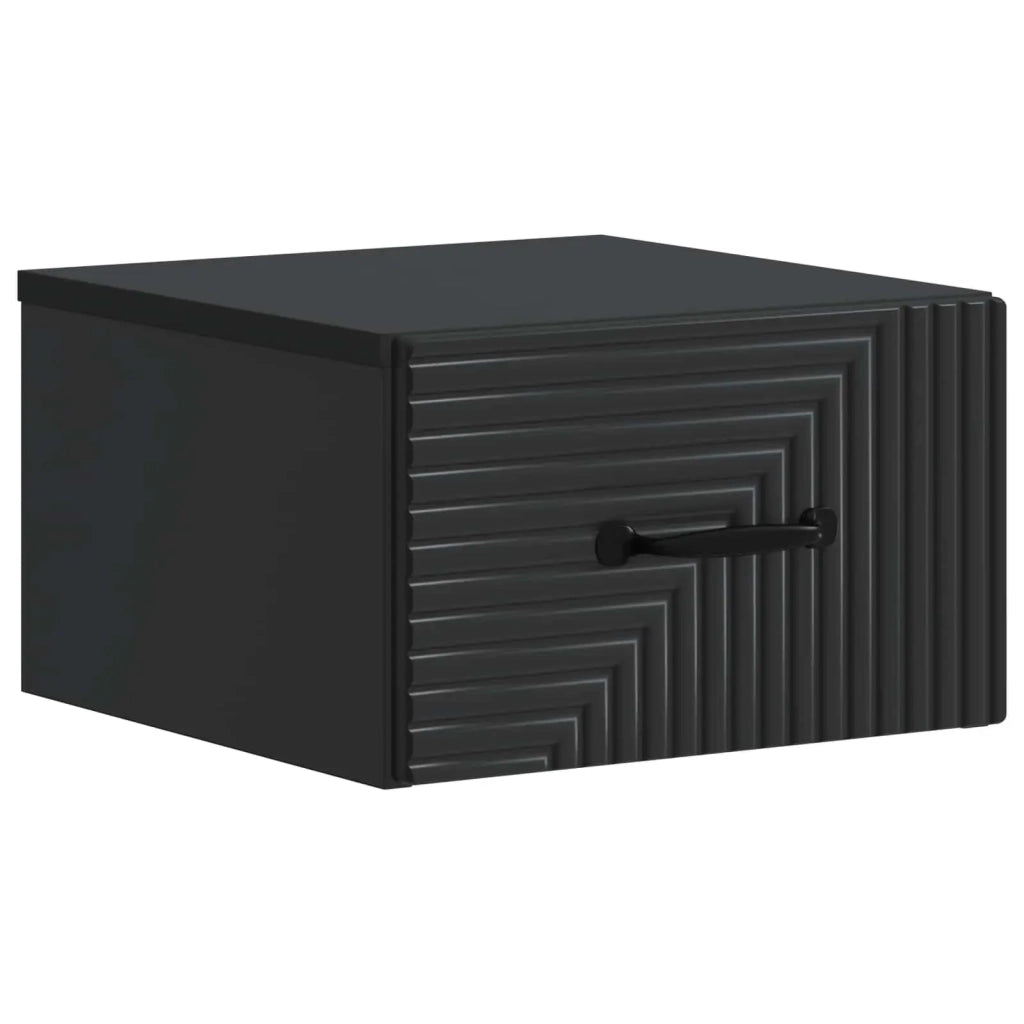 Mobiletto da notte a muro 2 pcs Nero 34,5 x 33 x 20 cm 898598