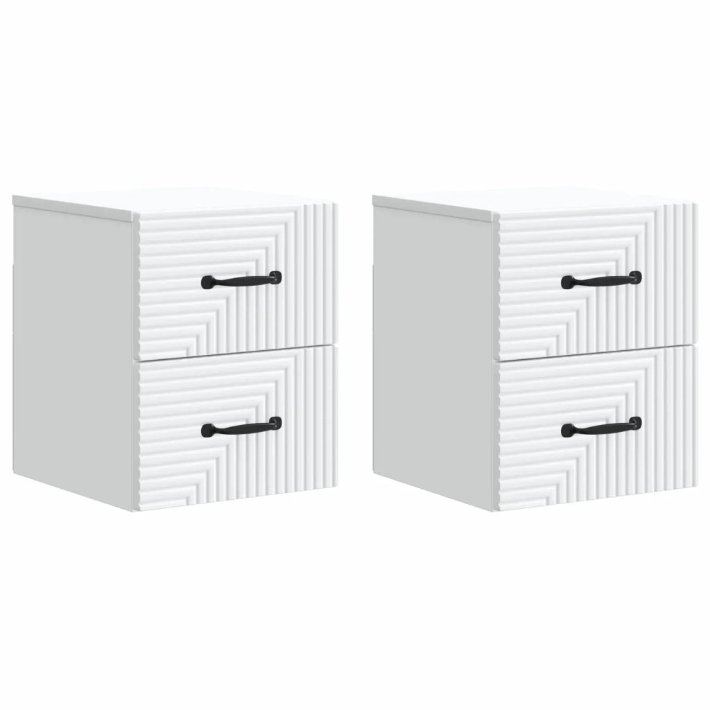 Mobiletto da notte a muro 2 pcs Bianco 34,5 x 33 x 40 cm 898636