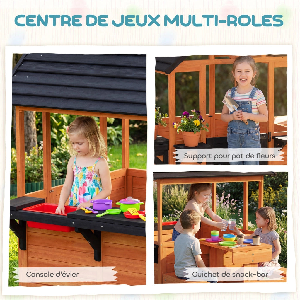 Casetta per bambini giardino in legno ¨C Minimal ¨C marrone