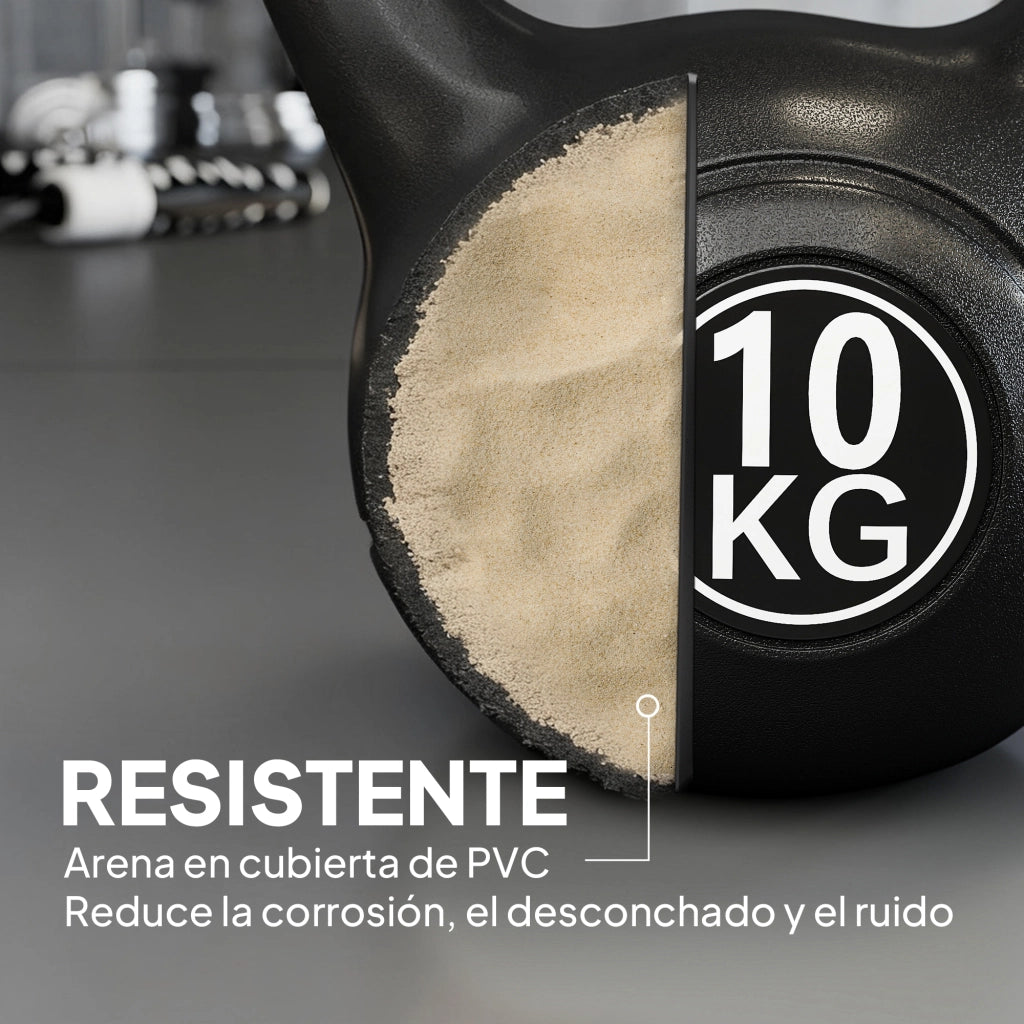 Kettlebell 10 kg ¨C Minimal ¨C 25x19x28 cm Nero