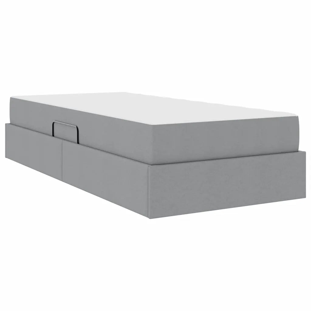Letto con contenitore e materasso Grigio chiaro 100 x 200 cm 3399640