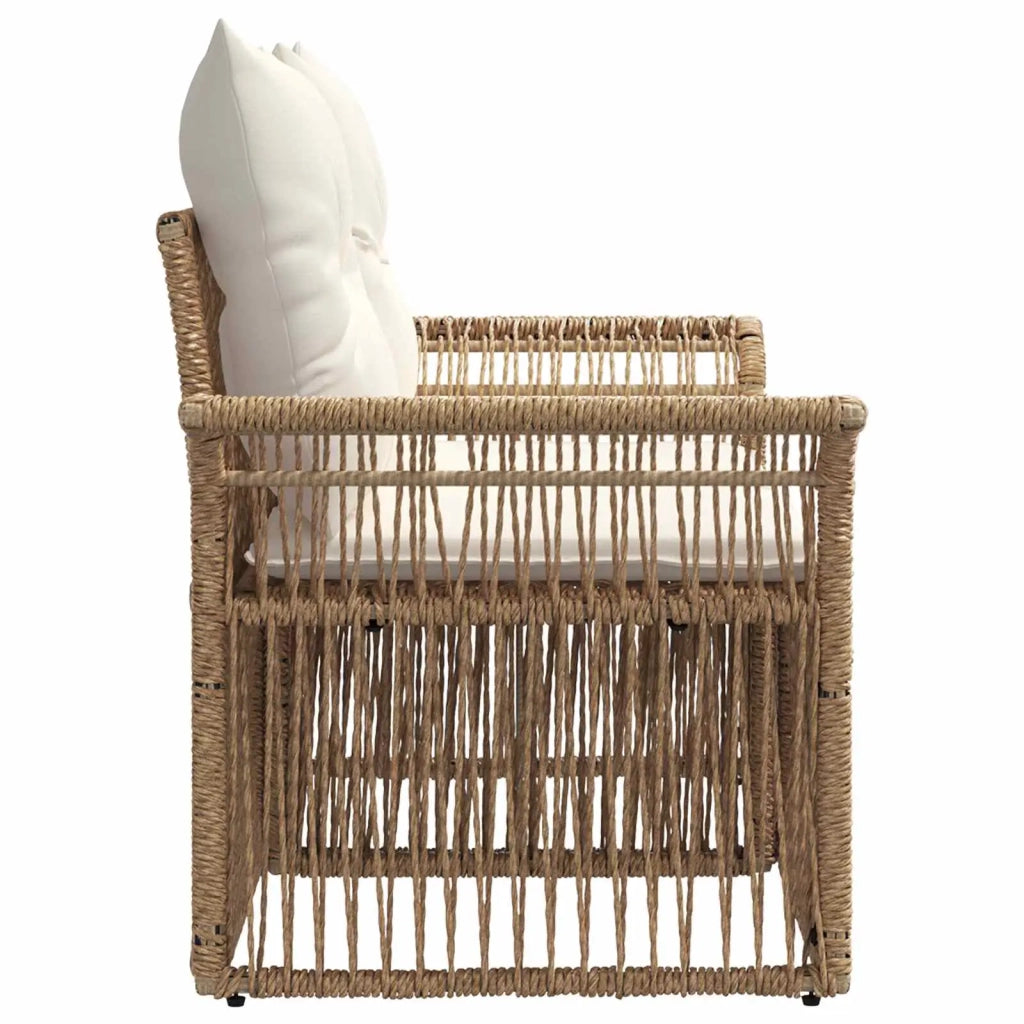 Divano da giardino 2-Numero di posti Beige polyrattan 42026694