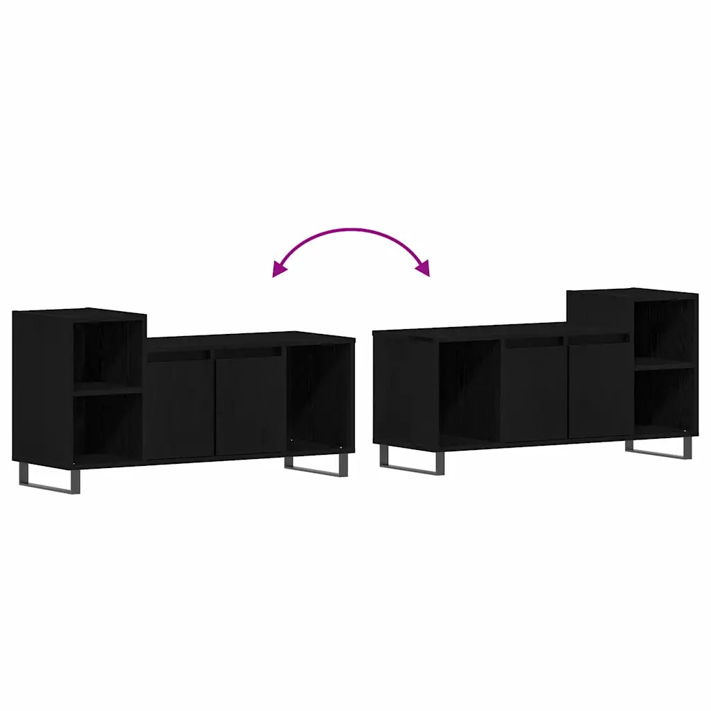 Set mobile TV Rovere Nero 100 x 35 x 55 cm Legno multistrato 862970