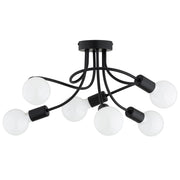 Plafoniera minimalista nera intrecciata 6xE27 HITO Alfa