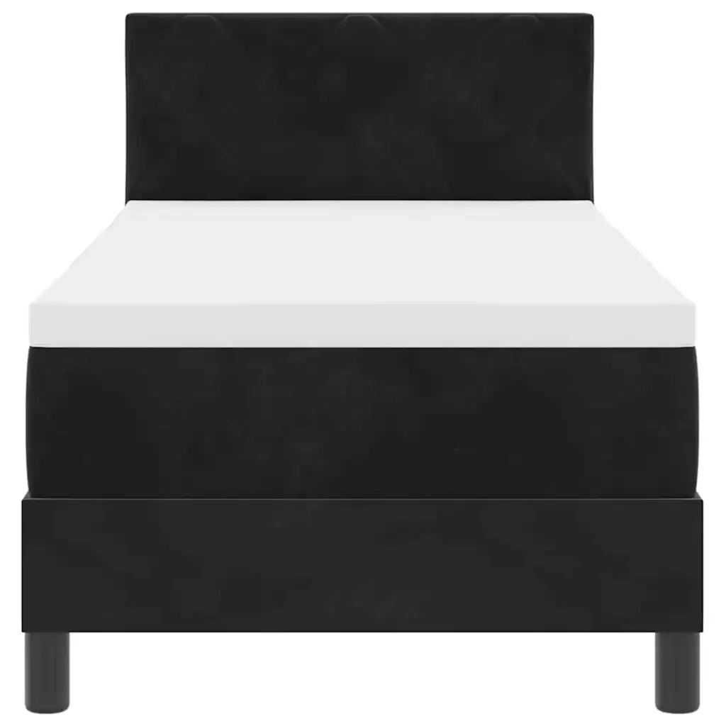 Letto a molle con materasso Nero 80 x 200 cm Velluto 3339202