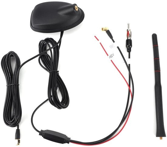 Antenna Universale Attiva con Autoantenna - DAB - GPS - Impermeabile - Supporto di Montaggio