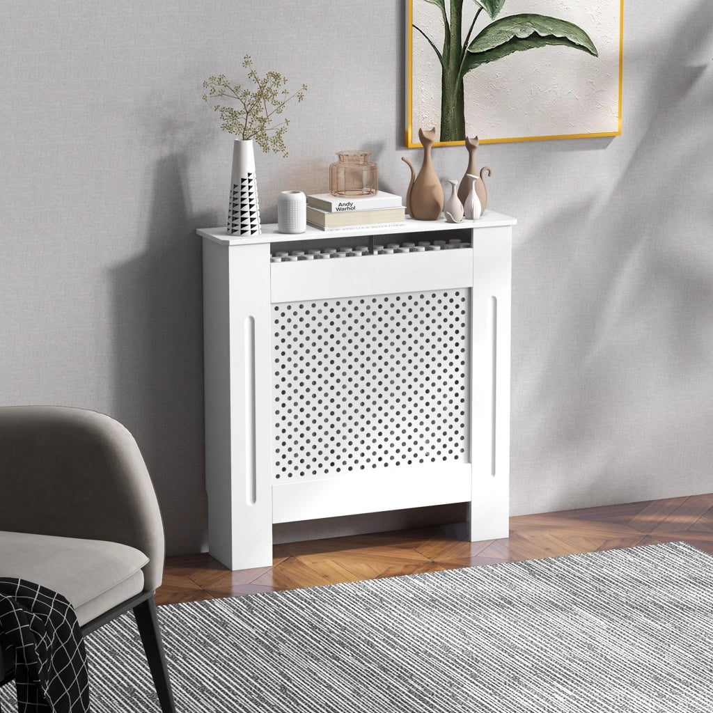 Copriradiatore ¨C Minimal ¨C Bianco, MDF, 78x19x82 cm