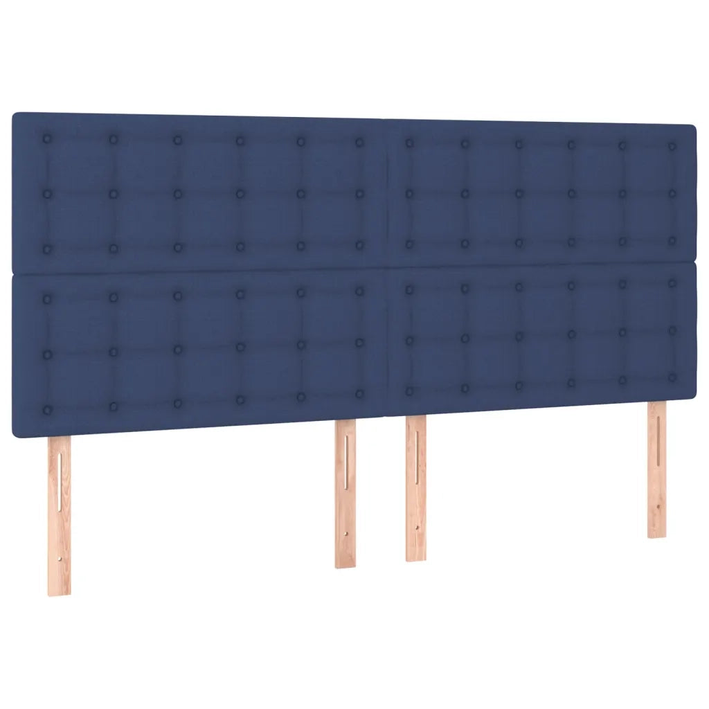 Testiera | Testata Blu 200x5x118/128 cm Tessuto
