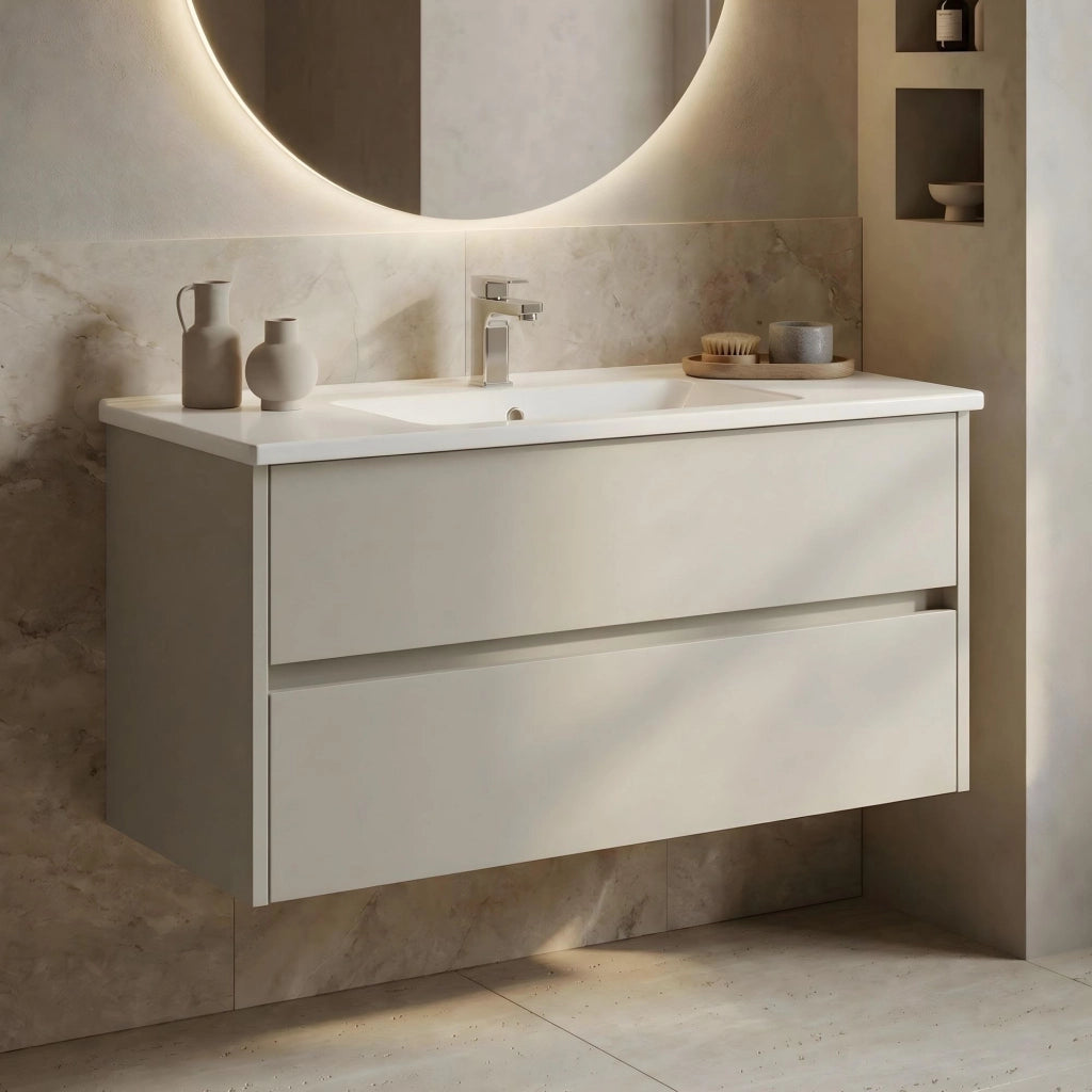 Mobile lavabo "Arno 100" - 100 x 45 x 52 cm - Cashmere