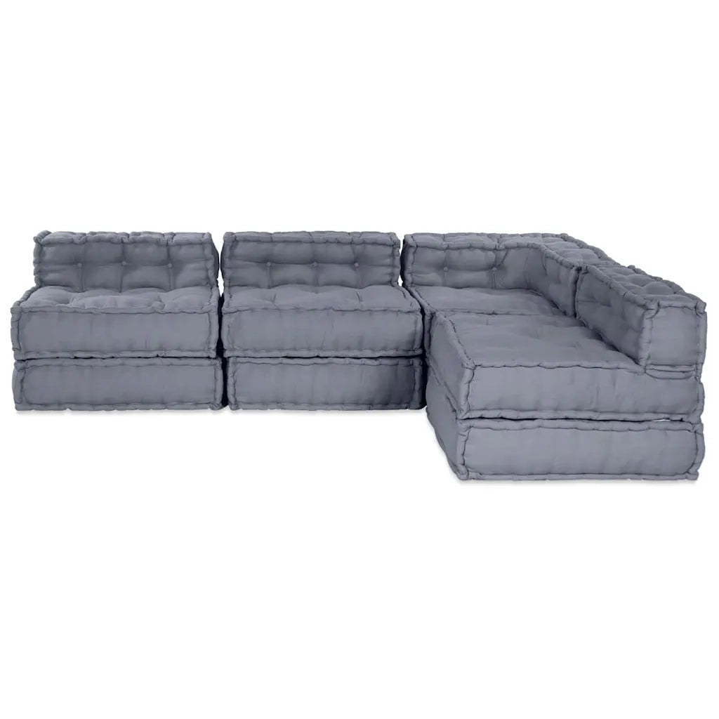 Unità di Divano Modulare 4 pcs Grigio Tessuto 3315093