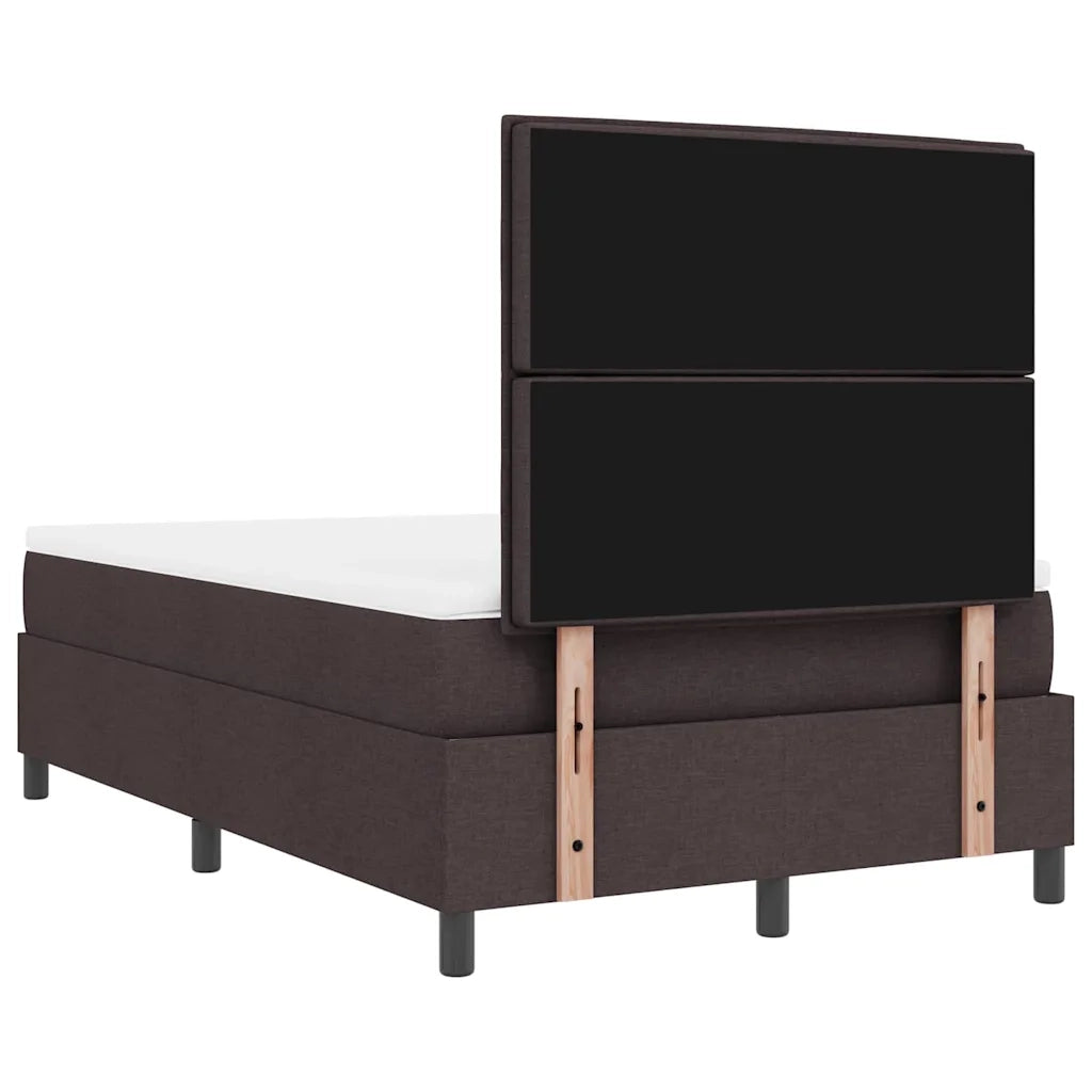 Letto a molle con materasso Marrone scuro 120 x 200 cm Tessuto 3342784