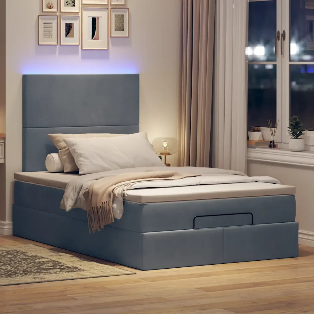 Struttura Letto Pouf con Materassi 120x200 cm Velluto 3314241