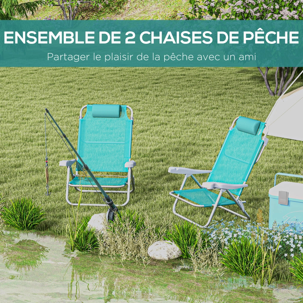 Sedia da giardino pieghevole ¨C zephmum ¨C 2 pezzi, grigio