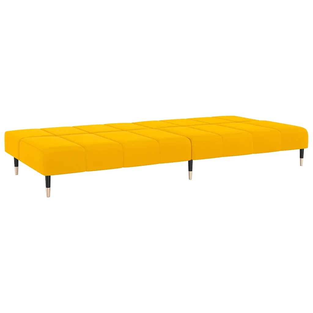 Divano Letto a 2 Posti-Sofa Letto 2 Posti-Daybed Giallo in Velluto 862081