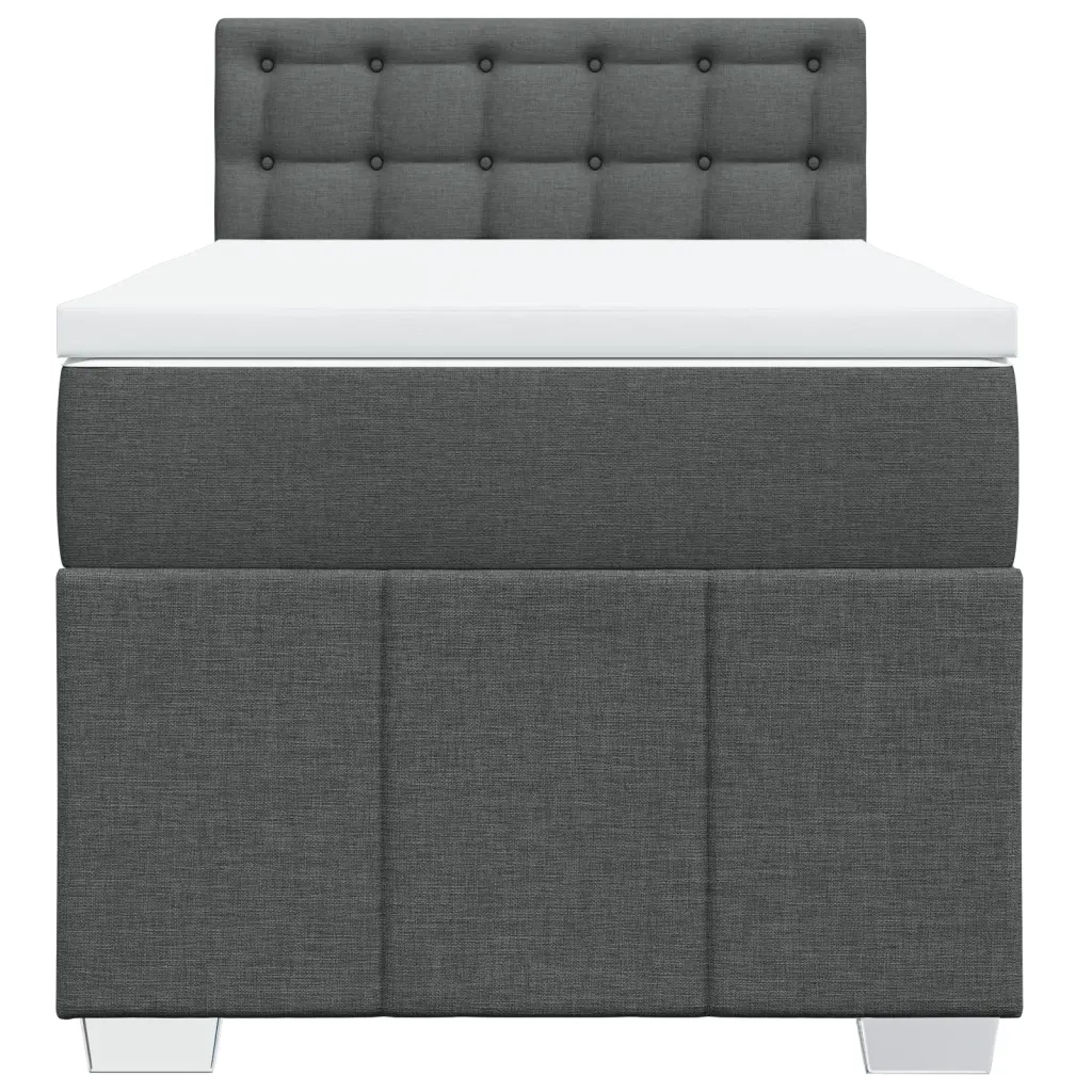 Giroletto a Molle con Materasso-Struttura Letto Grigio Scuro 80x200 cm Tessuto 201528