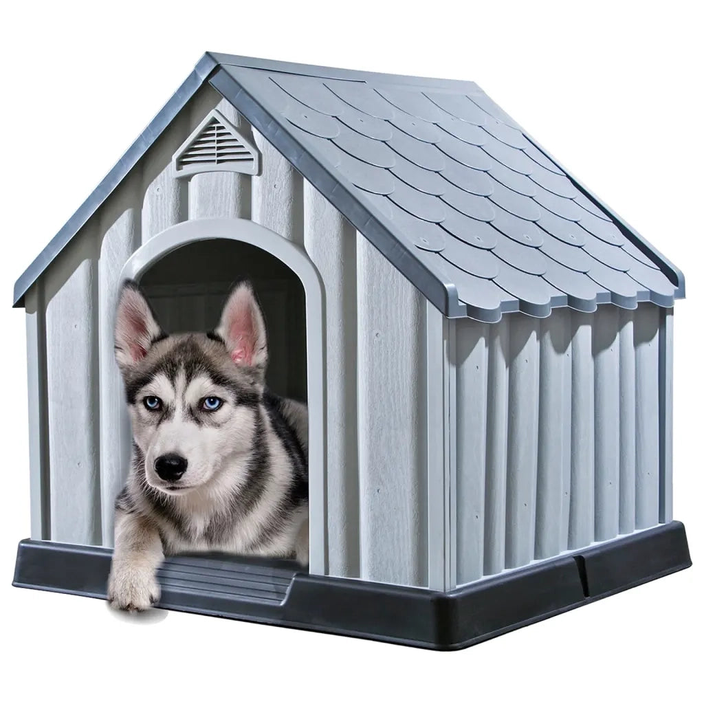 Cuccia per Cani Grigia 92x87x91 cm in Plastica 337894