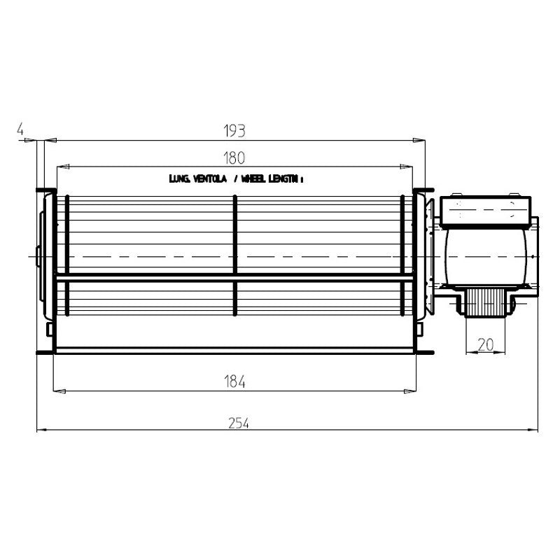 Ventilatore Tangenziale Stufa A Pellet Tga 60/1-180/15 Emmevi - Fergas 112830