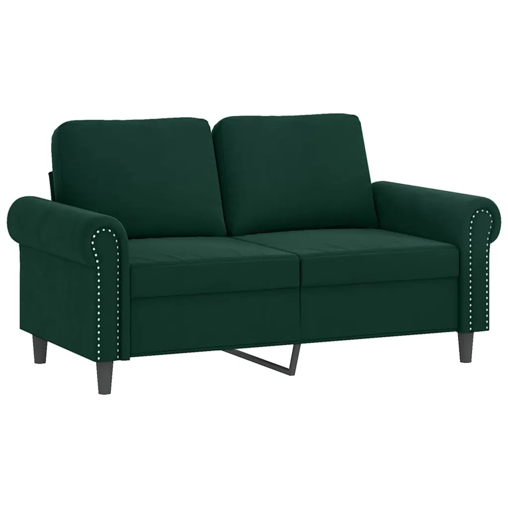 Set di Divani 2 pz con Cuscini Verde Scuro in Velluto 3202232