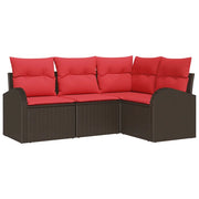 Set Divano da Giardino | Set Salotto da Giardino Marrone polyrattan