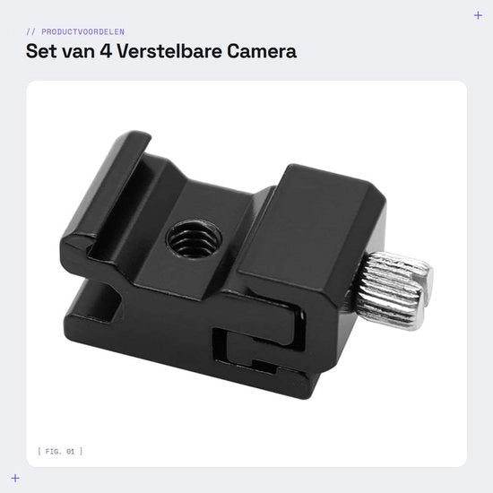 Set di 4 Montaggi per Flash per Fotocamera Adattabili con Cinturino di Rete