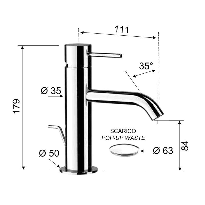 Miscelatore lavabo cromato - Serie X Style