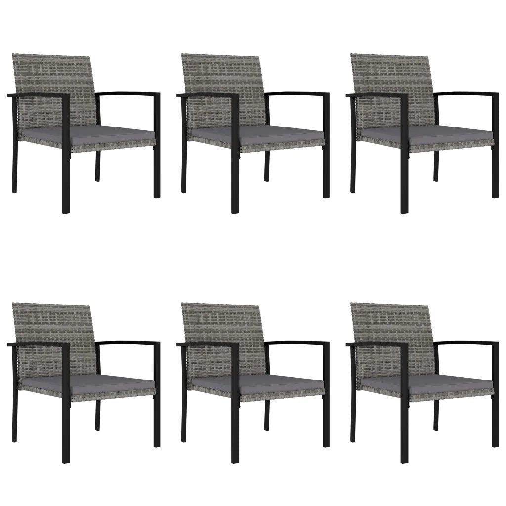 Set da Pranzo da Giardino 7 pz | Set Salotto da Giardino in Polyrattan Grigio