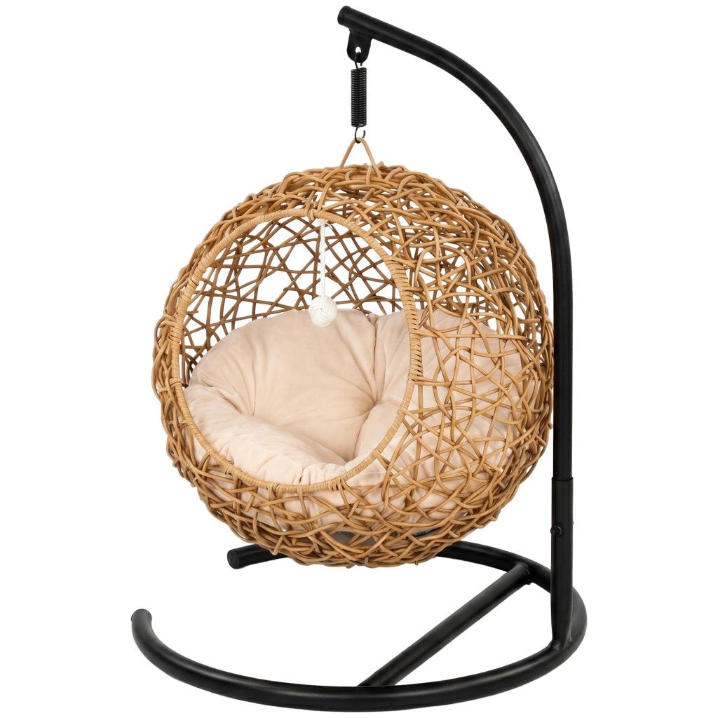 Letto per gatti con cuscino lavabile e palla ¨C Minimal ¨C 45x41x75 cm, marrone chiaro