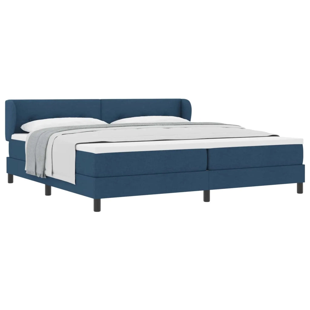 Letto a molle con materasso Blu 200 x 200 cm Tessuto 3340051
