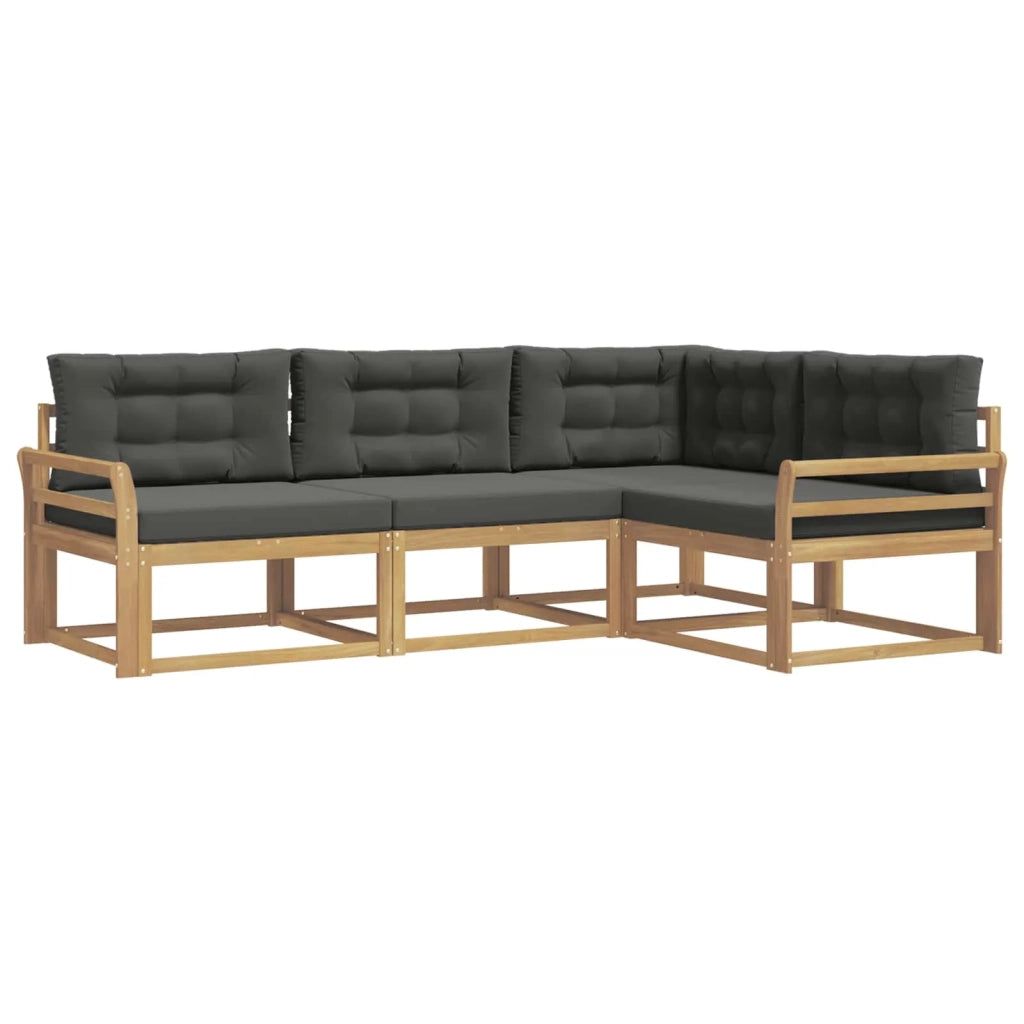 Set di divani da esterno 3 pz Bianco e Antracite Poliestere 3386376