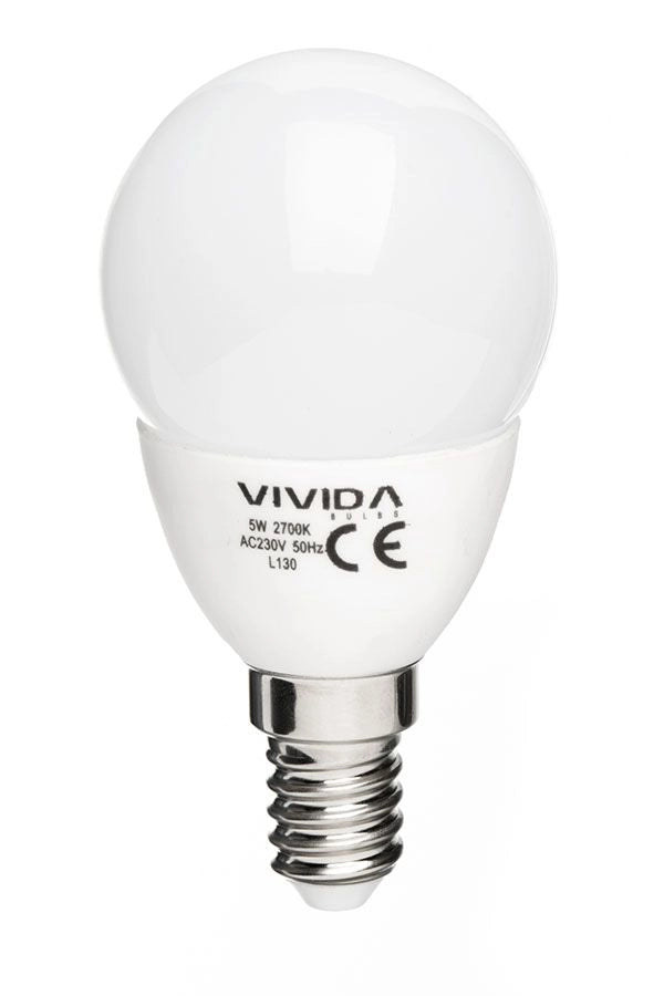LAMPADINA A SFERA LED  E14 5W 2700K 400 LUMEN