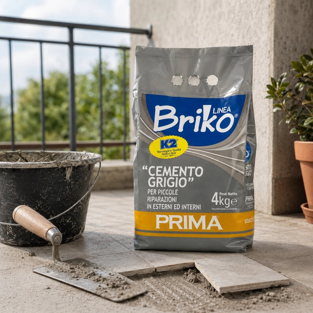 Prima k2 cemento grigio per piccole riparazioni linea briko 4 kg