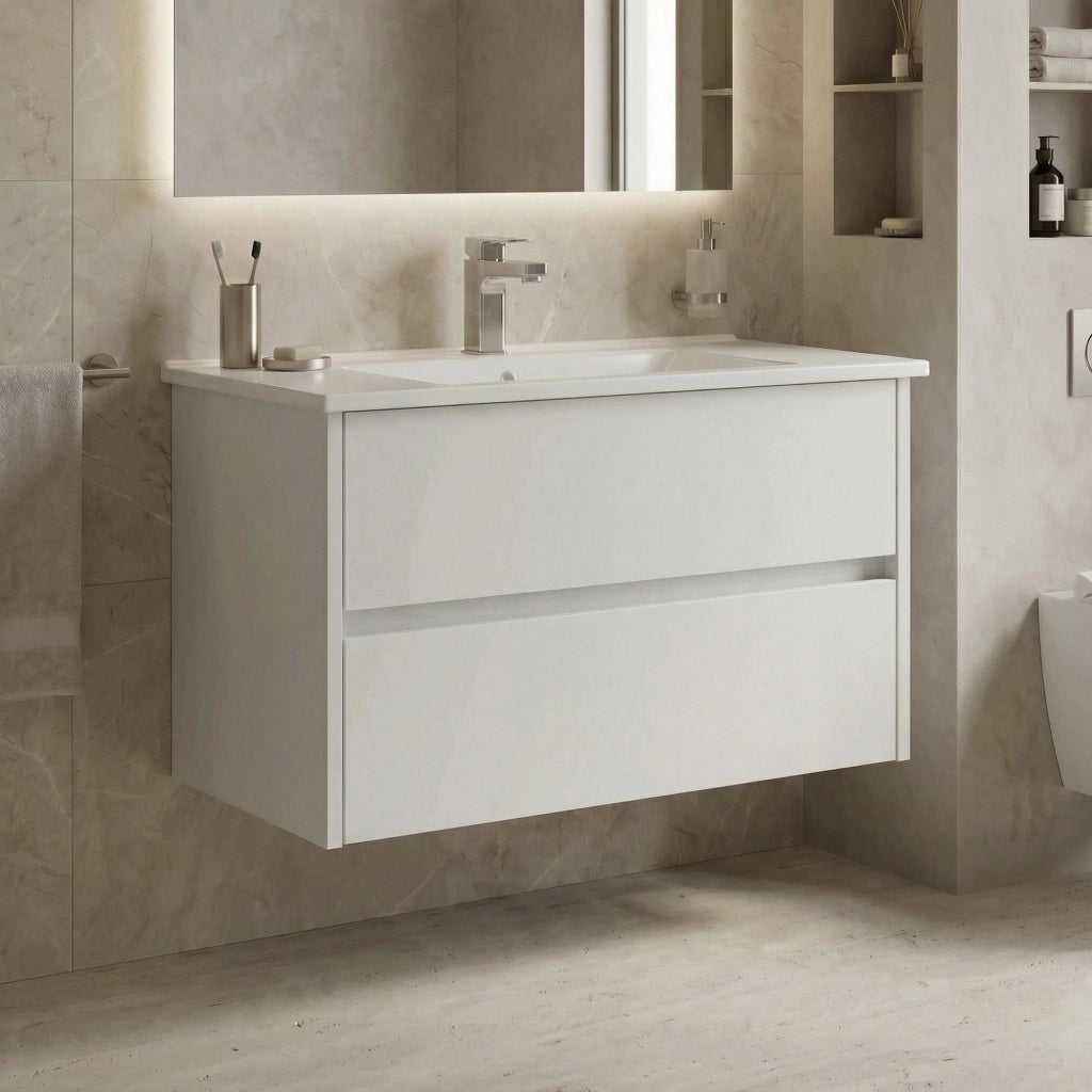 Mobile lavabo "Side 85 v2" - 85 x 45 x 52 cm - Bianco opaco