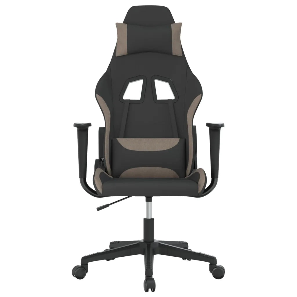 Sedia da Gaming Nero e Tortora in Tessuto 345493