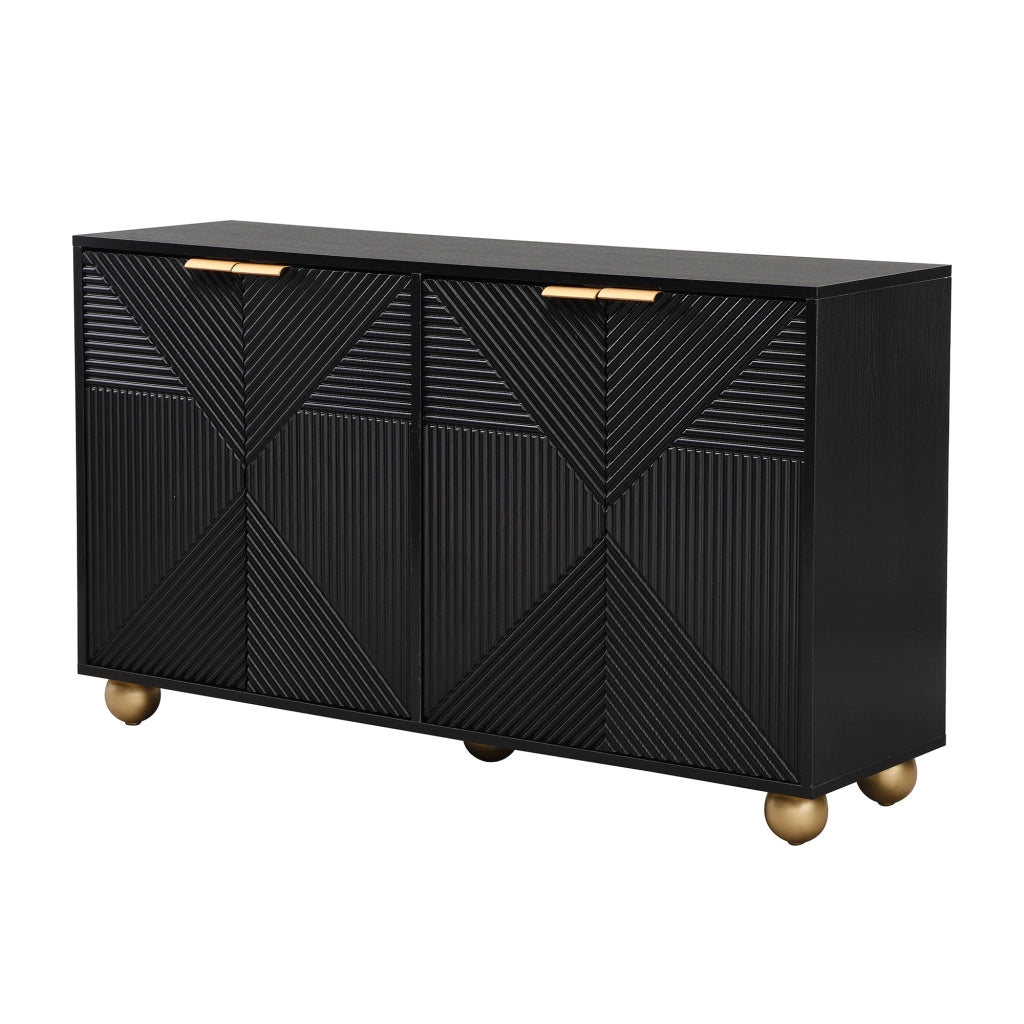 Credenza con Ante e Ripiani ¨C MINIMAL ¨C Legno, Gambe Sferiche