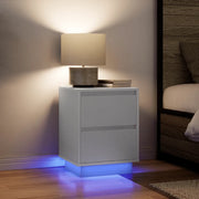 Comodini con Luci a LED 2 pz Bianco 38x34x50 cm 861284
