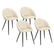 IDMarket - Set di 4 sedie da pranzo in velluto crema NAYA