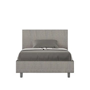 Letto una piazza e mezza con rete imbottito 120x190 tessuto Labirinto 2 grigio Adele