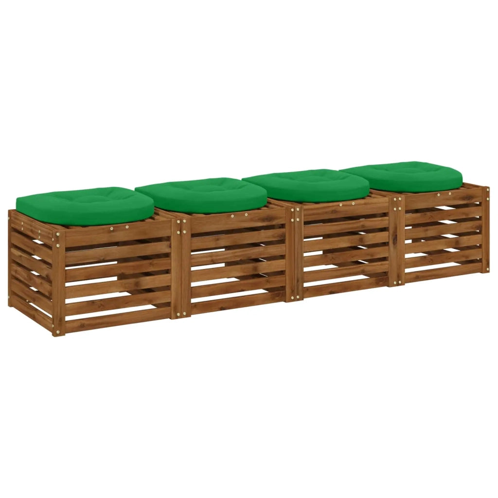 Cuscini per Sedia in 4 Pezzi 4 pz 100% Poliestere Verde 945301
