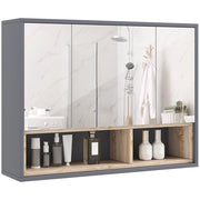 Armadio bagno con specchio e ante ¨C Minimal ¨C grigio 80x30x180 cm