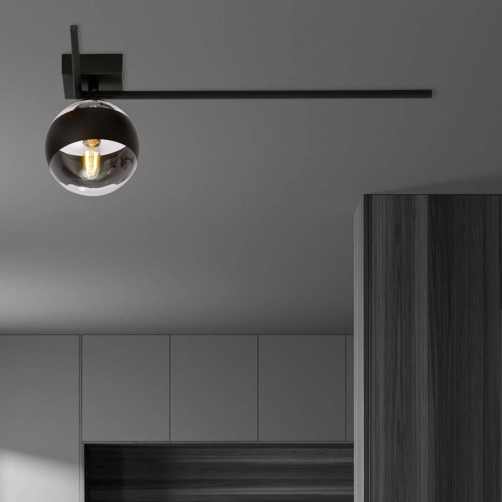 Plafoniera Emibig Imago nera trasparente 1xE14 50cm