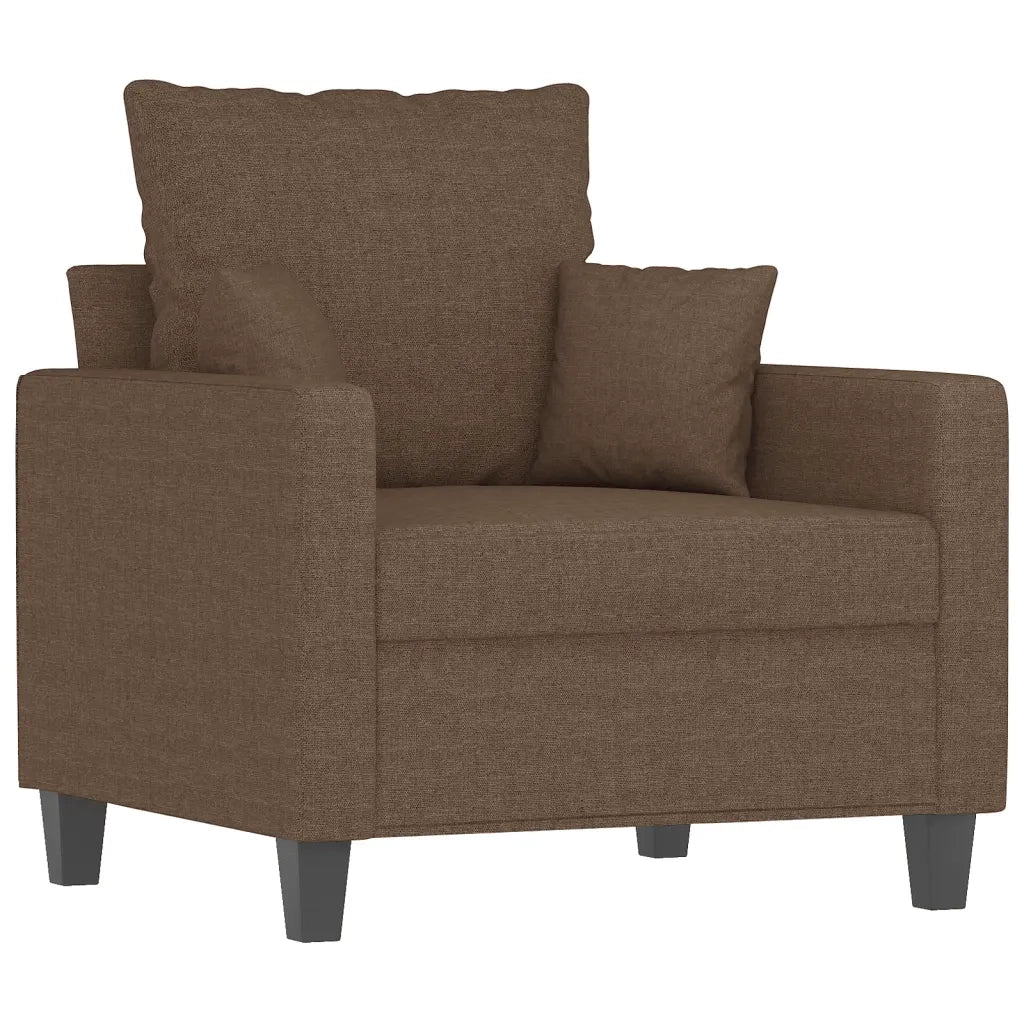 Set di Divani 4 pz con Cuscini Marrone in Tessuto 3201643
