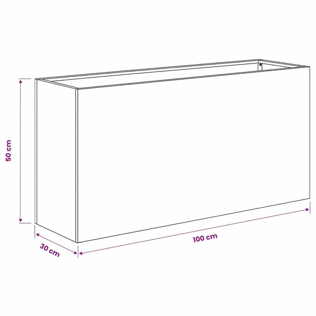 Vaso da giardino Bianco 100 x 30 x 50 cm 8005626